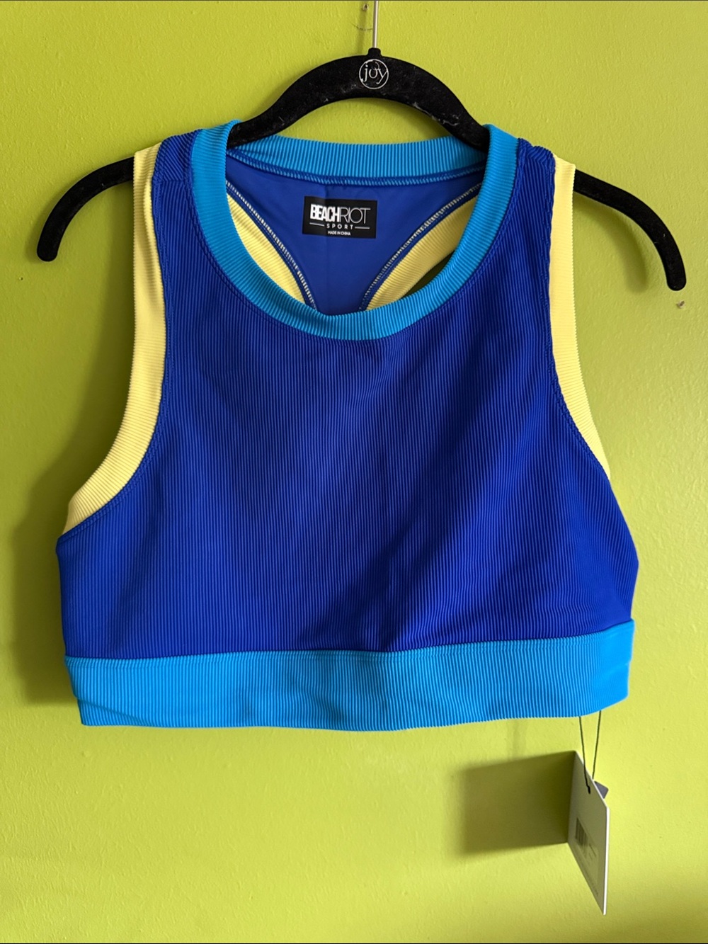 NWT Beach Riot Multicolor Ribbed Longline Sports Bra Size XL - Picture 1 of 5